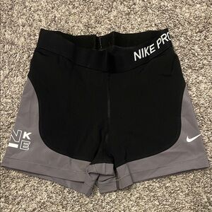 Nike Pro Women's Athletic Shorts Black and Gray